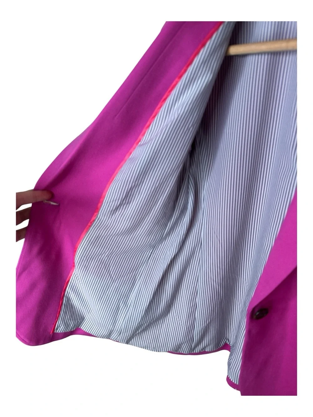 J. Crew Parke Blazer In Wool Flannel Size 6 Vintage Fuschia New - Picture 3 of 11